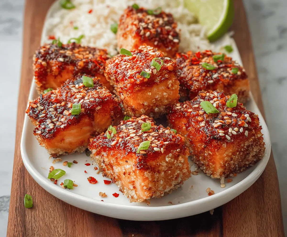 Crispy Honey Garlic Salmon Bites Recipe