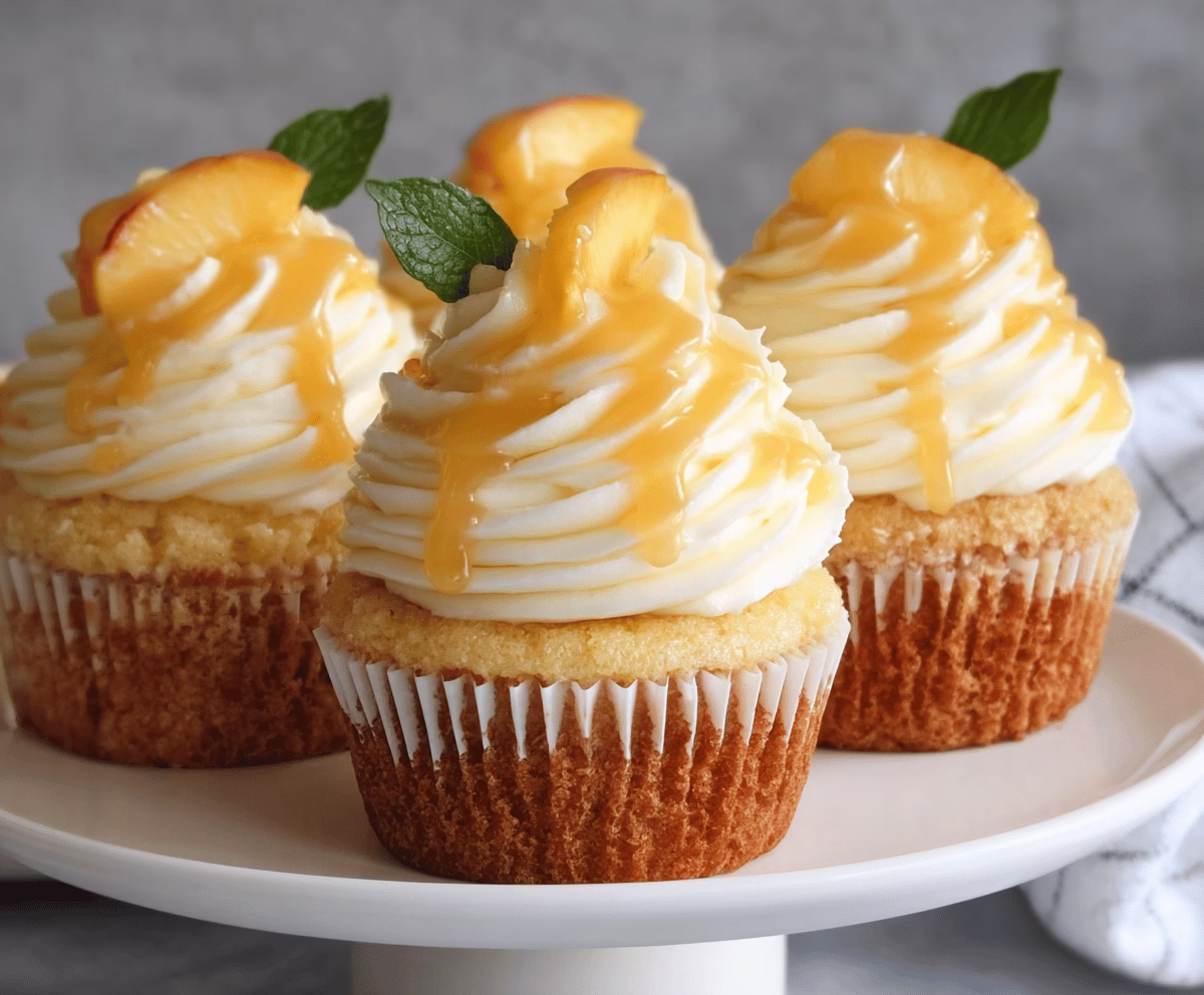 Moist Honey Peach Cream Cheese Cupcakes Recipe