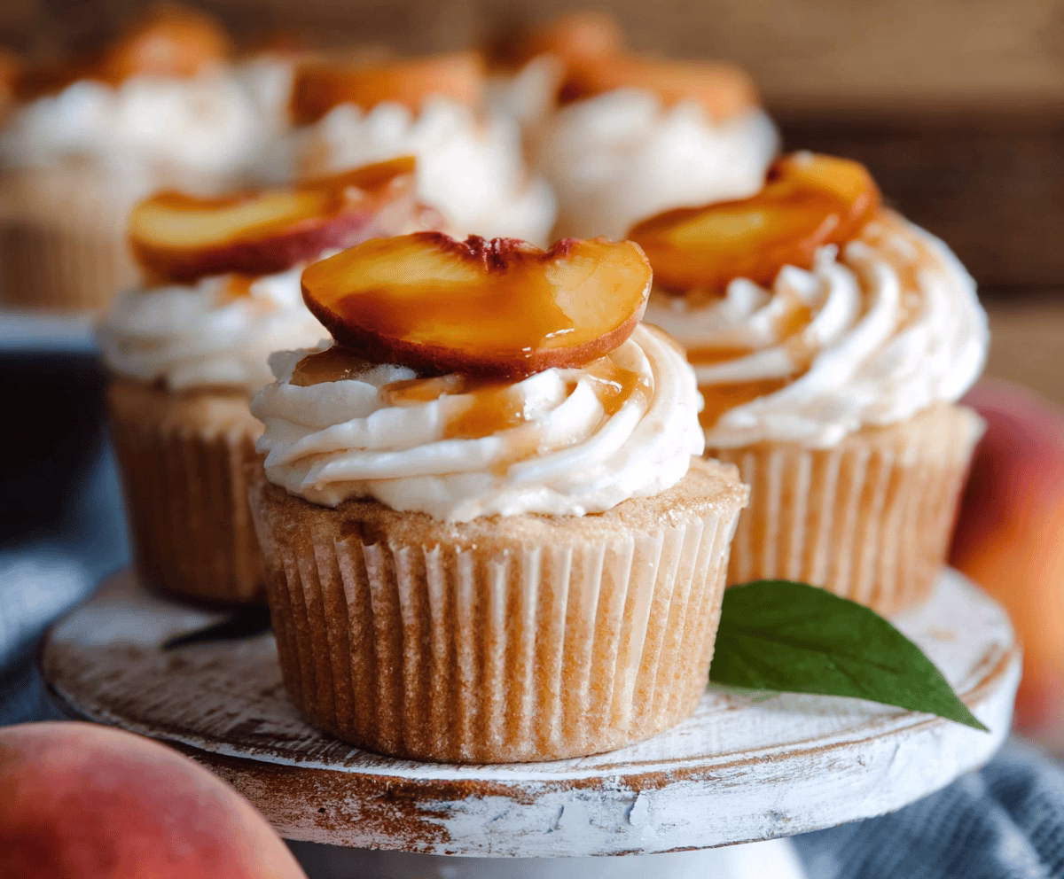 Moist Honey Peach Cream Cheese Cupcakes Recipe