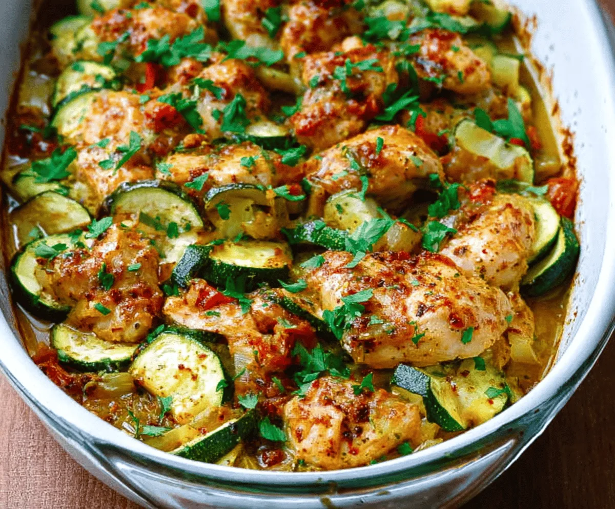 Easy Mediterranean Chicken Zucchini Bake