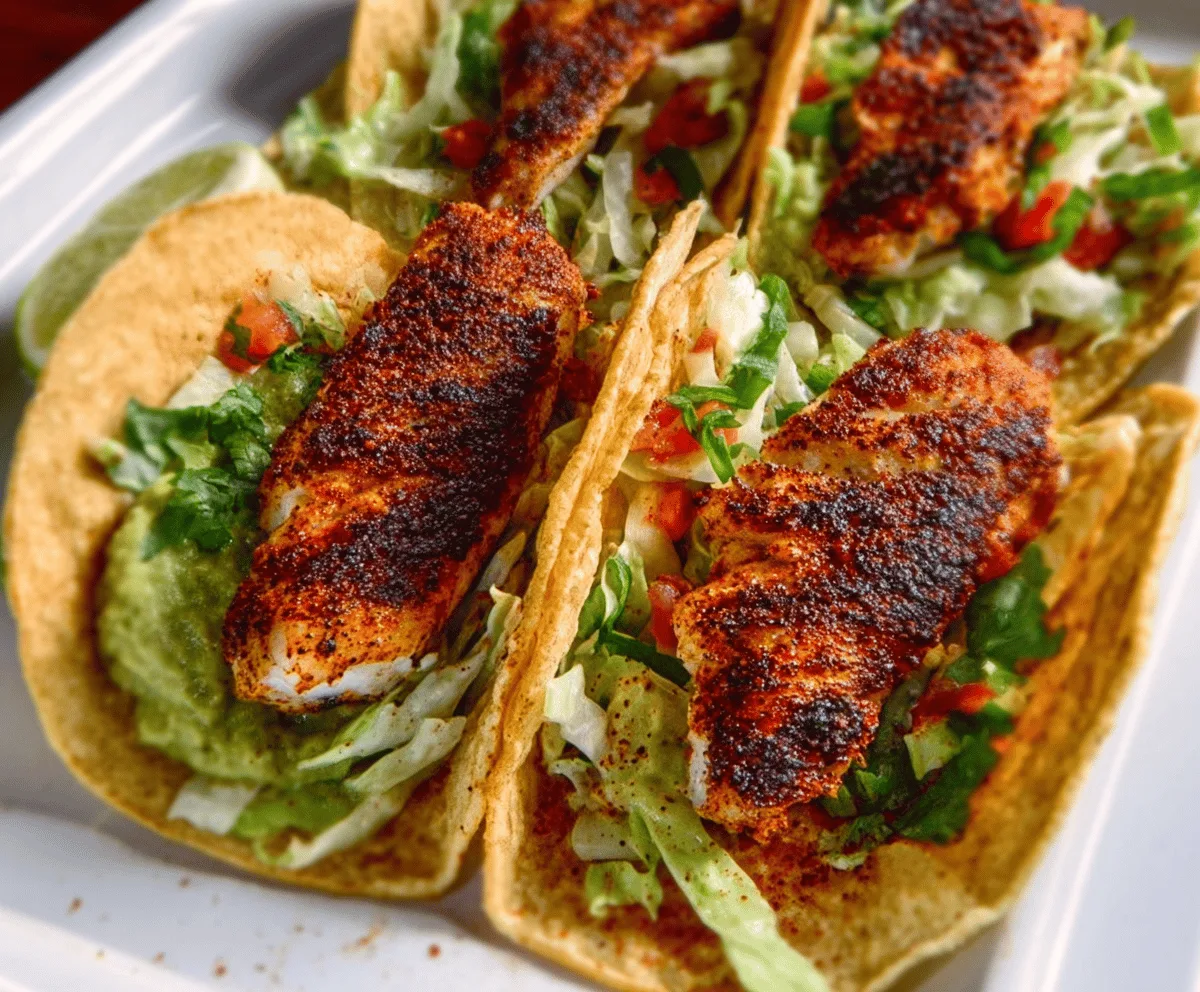 Easy Blackened Fish Tacos Recipe