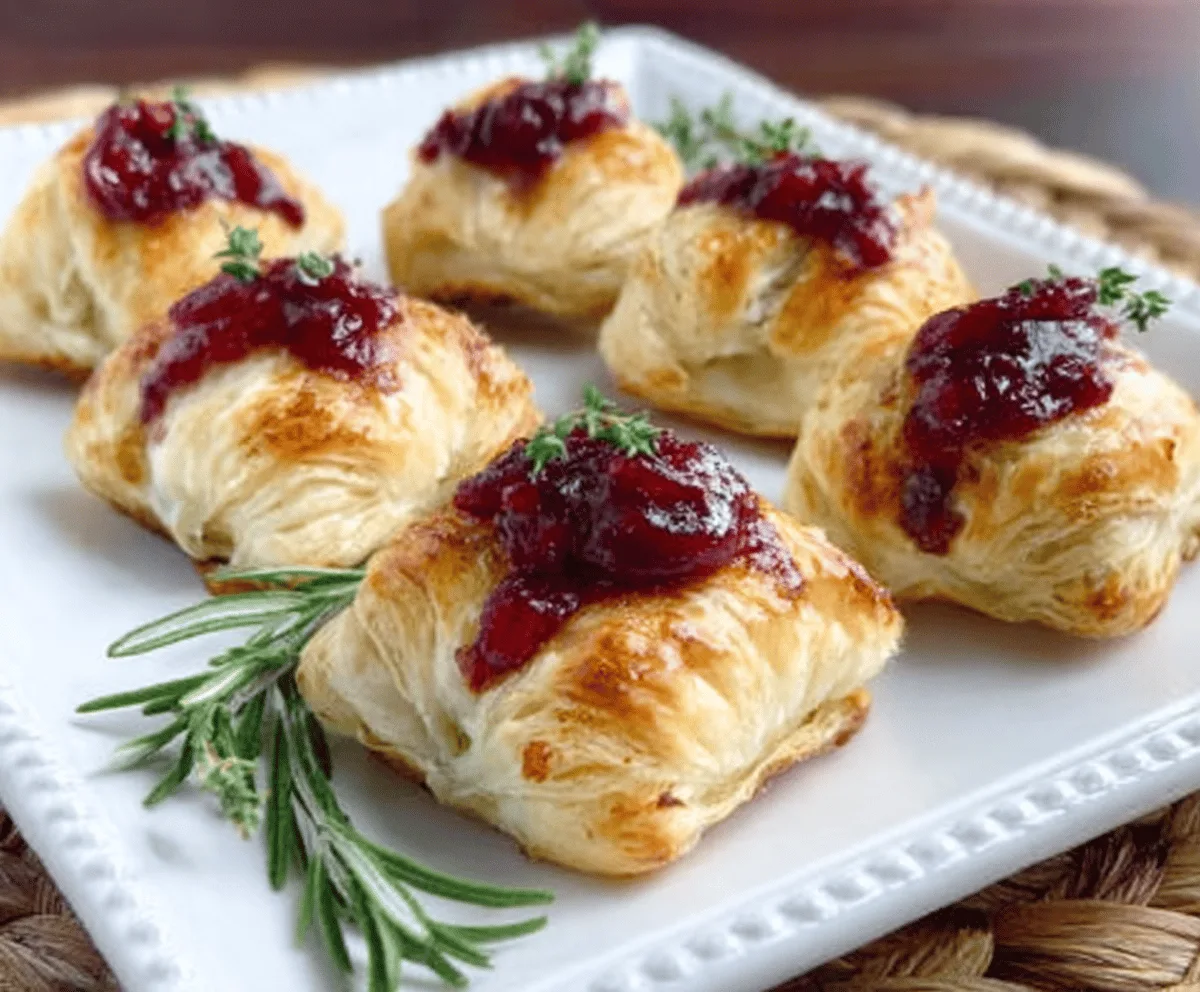 Easy Cranberry Brie Pastry Bites
