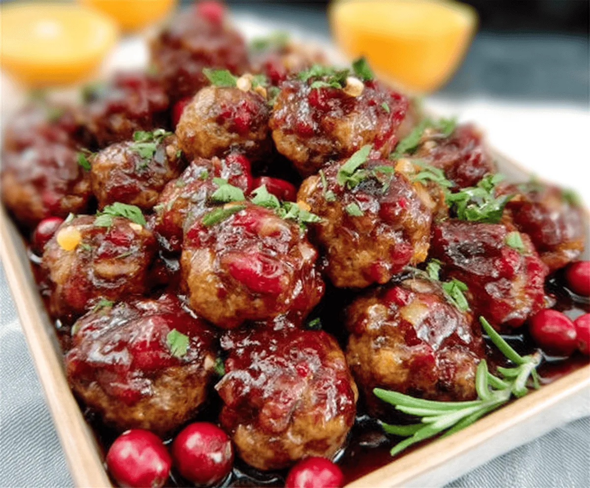 Easy Cranberry Orange Turkey Meatballs
