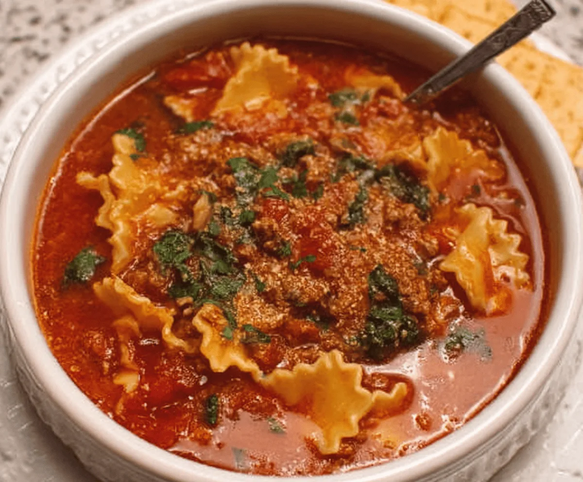 Easy Crockpot Lasagna Soup