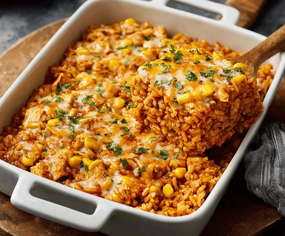 Easy Chicken Enchilada Rice Casserole