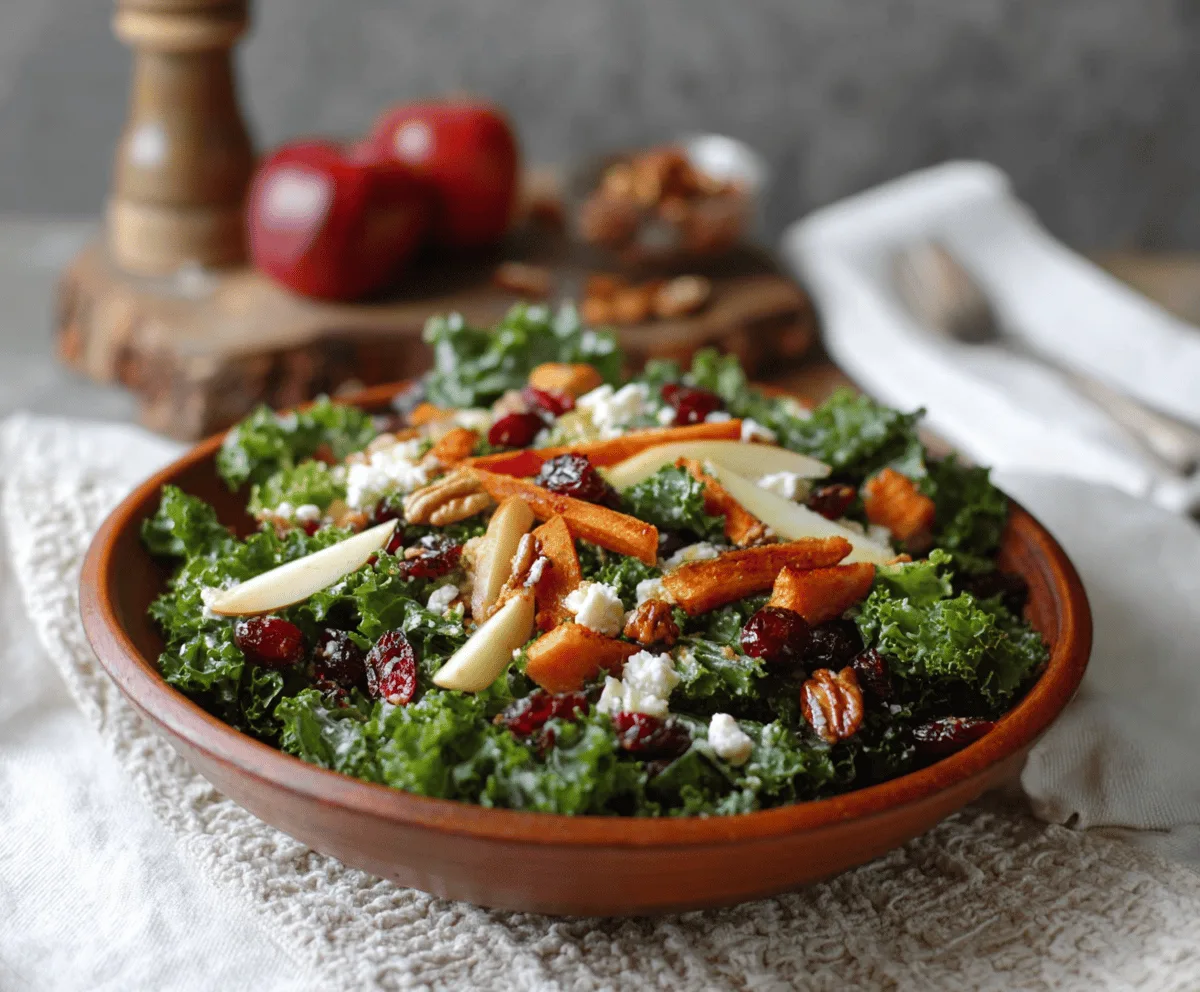 Easy Harvest Kale Salad with Cranberries