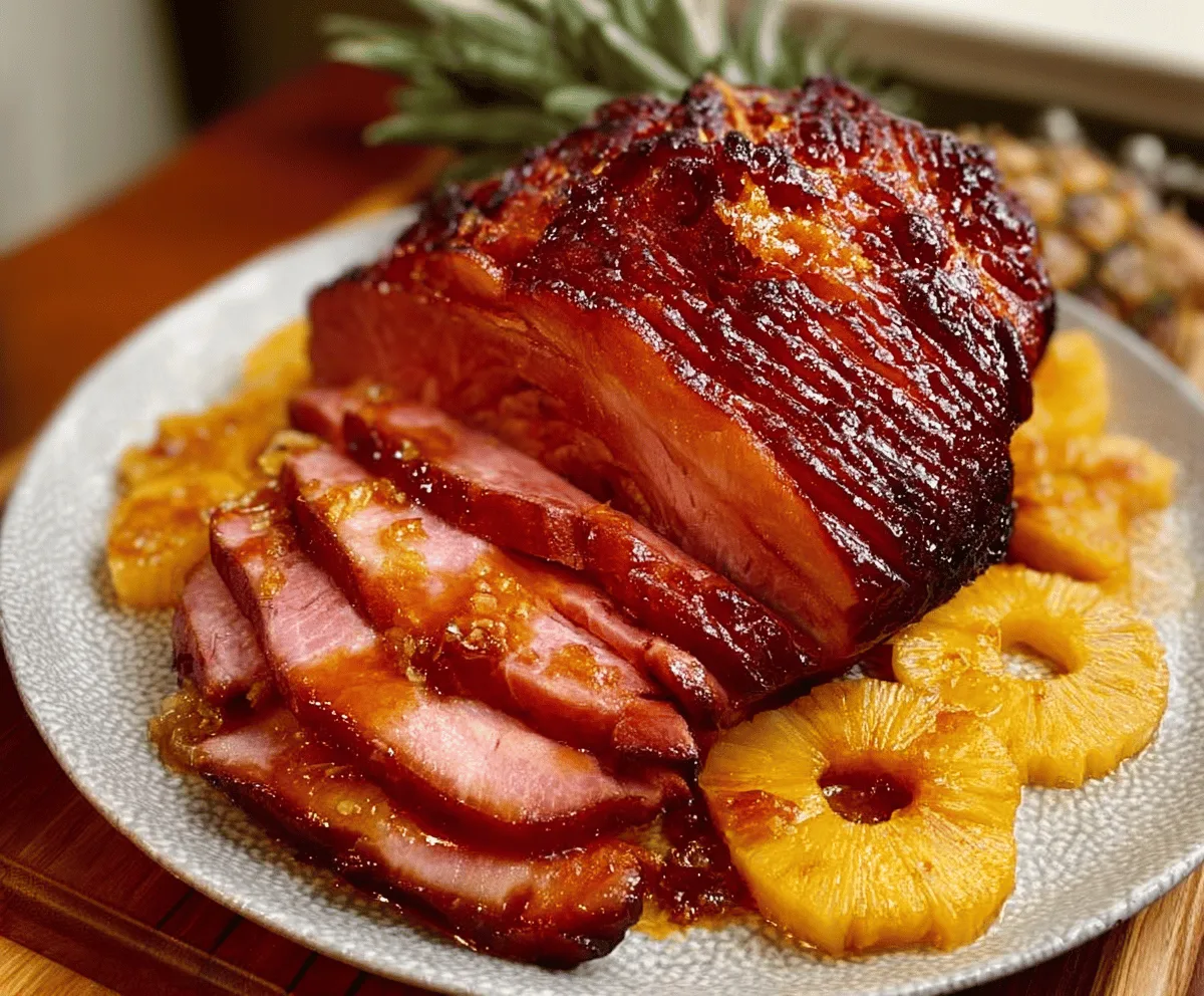 Easy Honey Glazed Ham with Pineapple