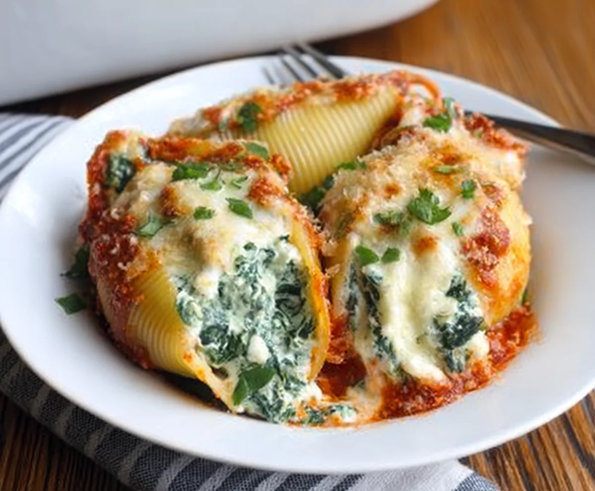 Creamy Spinach Ricotta Stuffed Shells