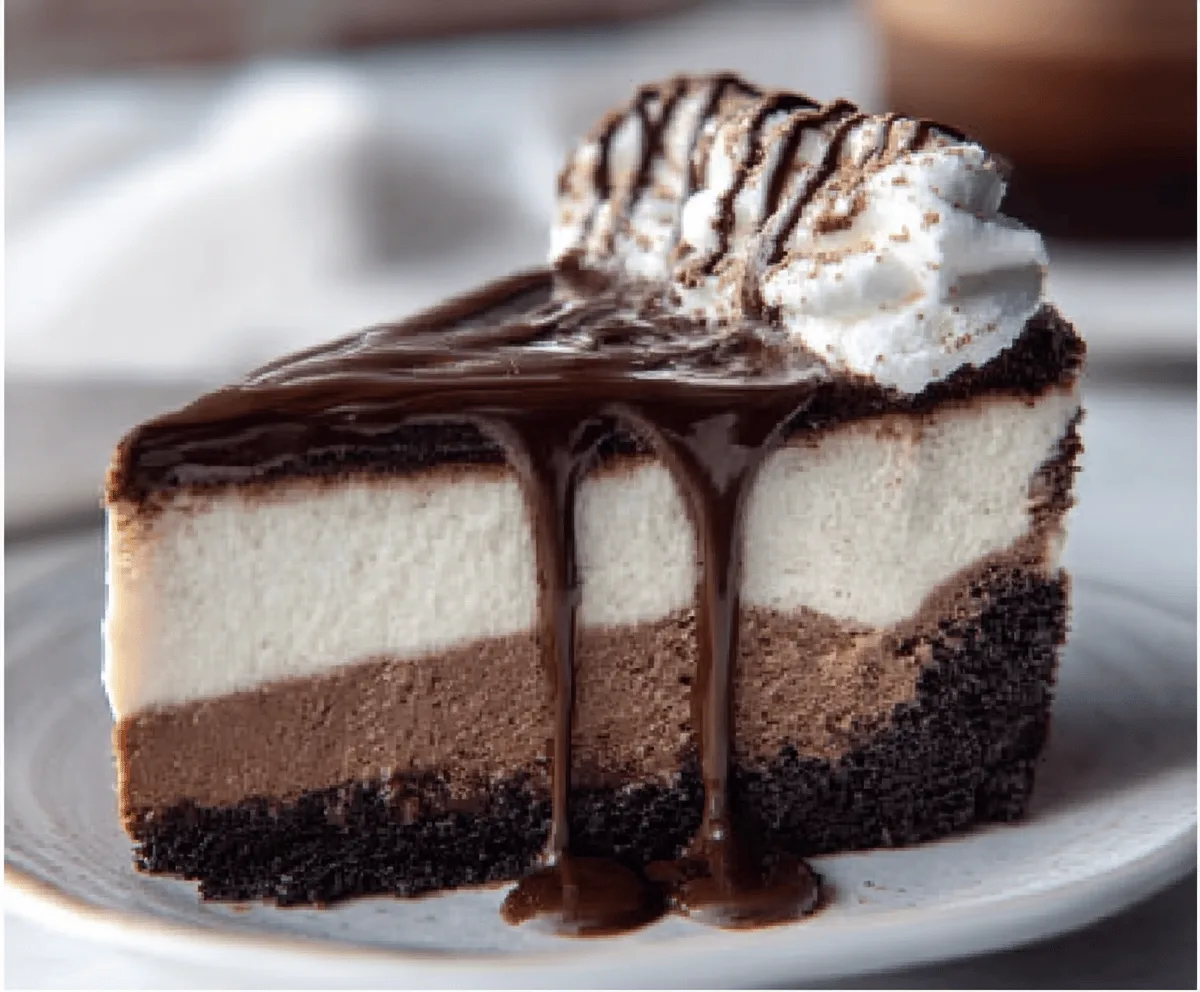Rich & Creamy Tuxedo Cheesecake