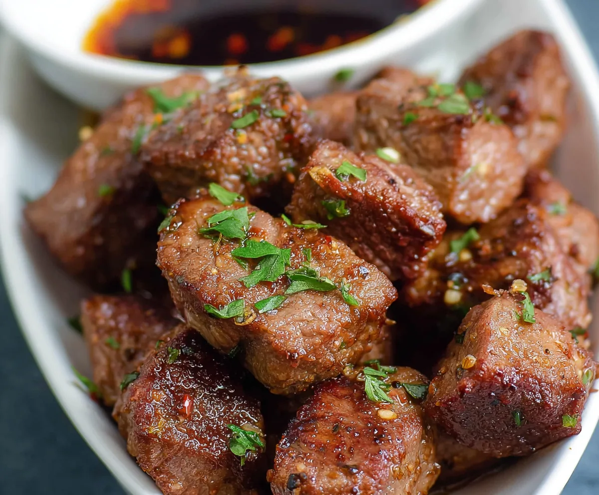 Crispy Air Fryer Garlic Steak Bites