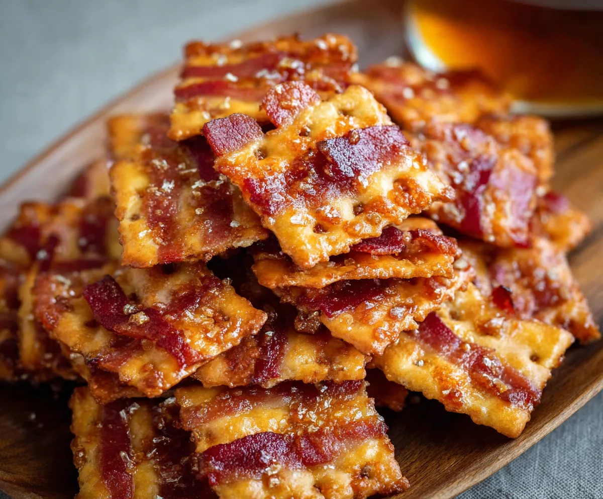 Crispy Bacon Crackers Snack