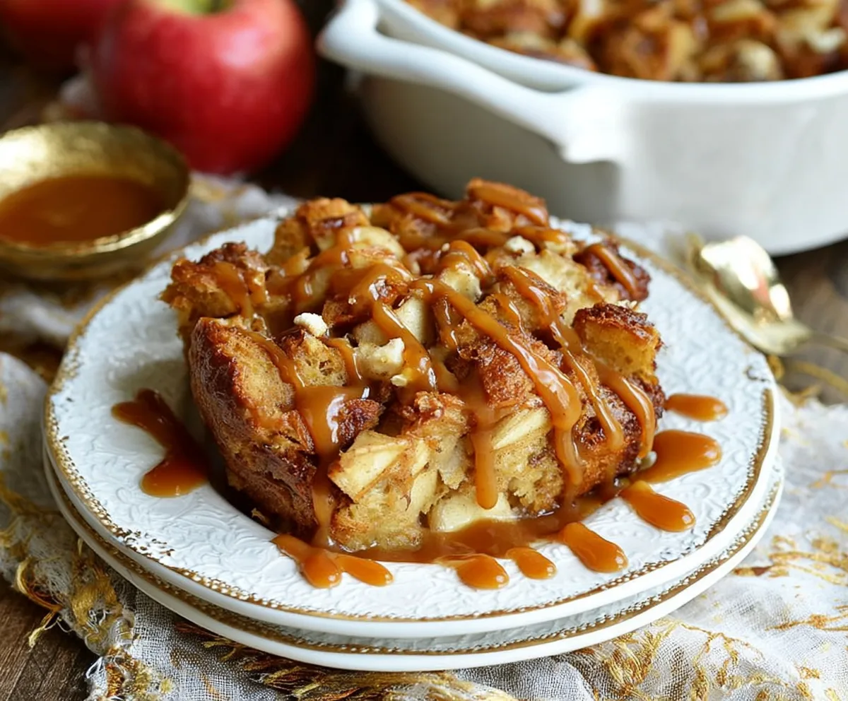 Easy Caramel Apple Bread Pudding