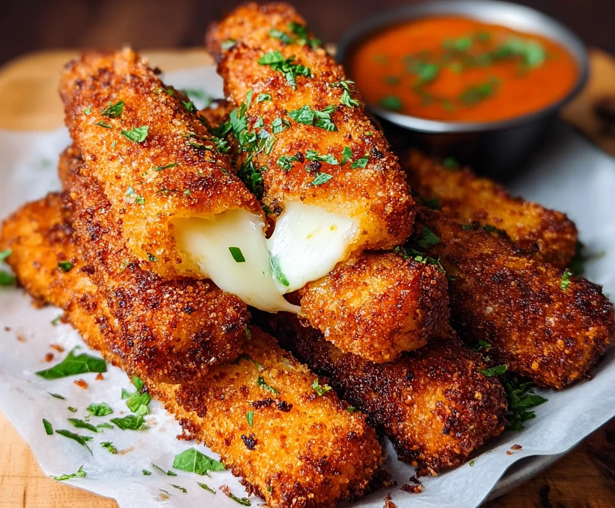Crispy Nashville Hot Mozzarella Sticks