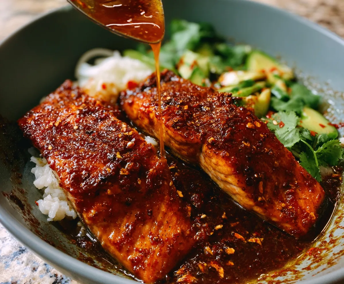 Spicy Honey Salmon Bowls
