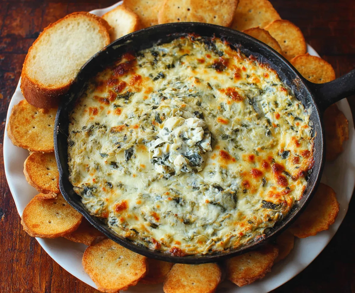 Easy Baked Spinach Artichoke Dip
