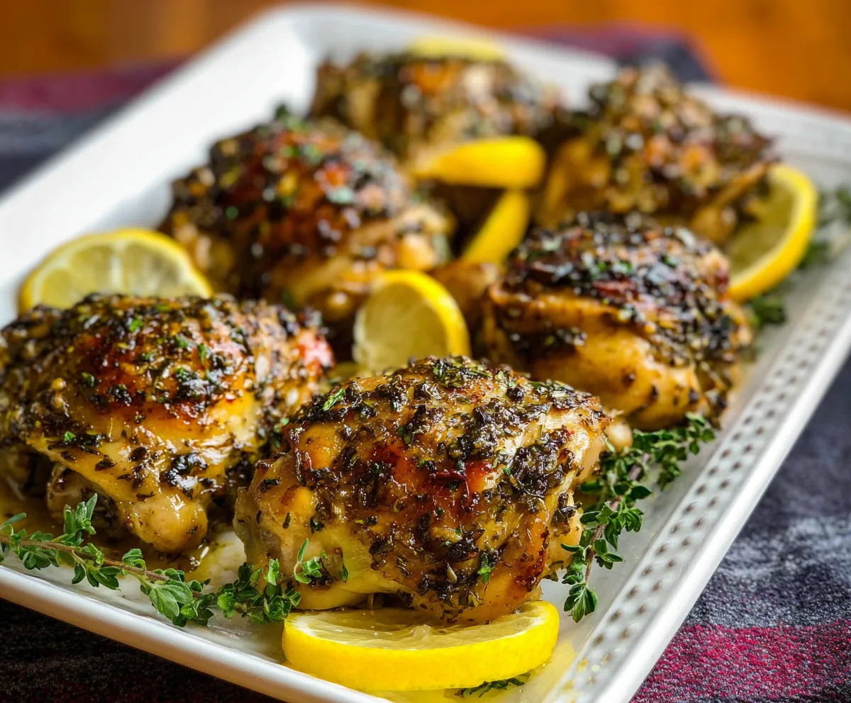 Easy Lemon Herb Roasted Chicken Thighs