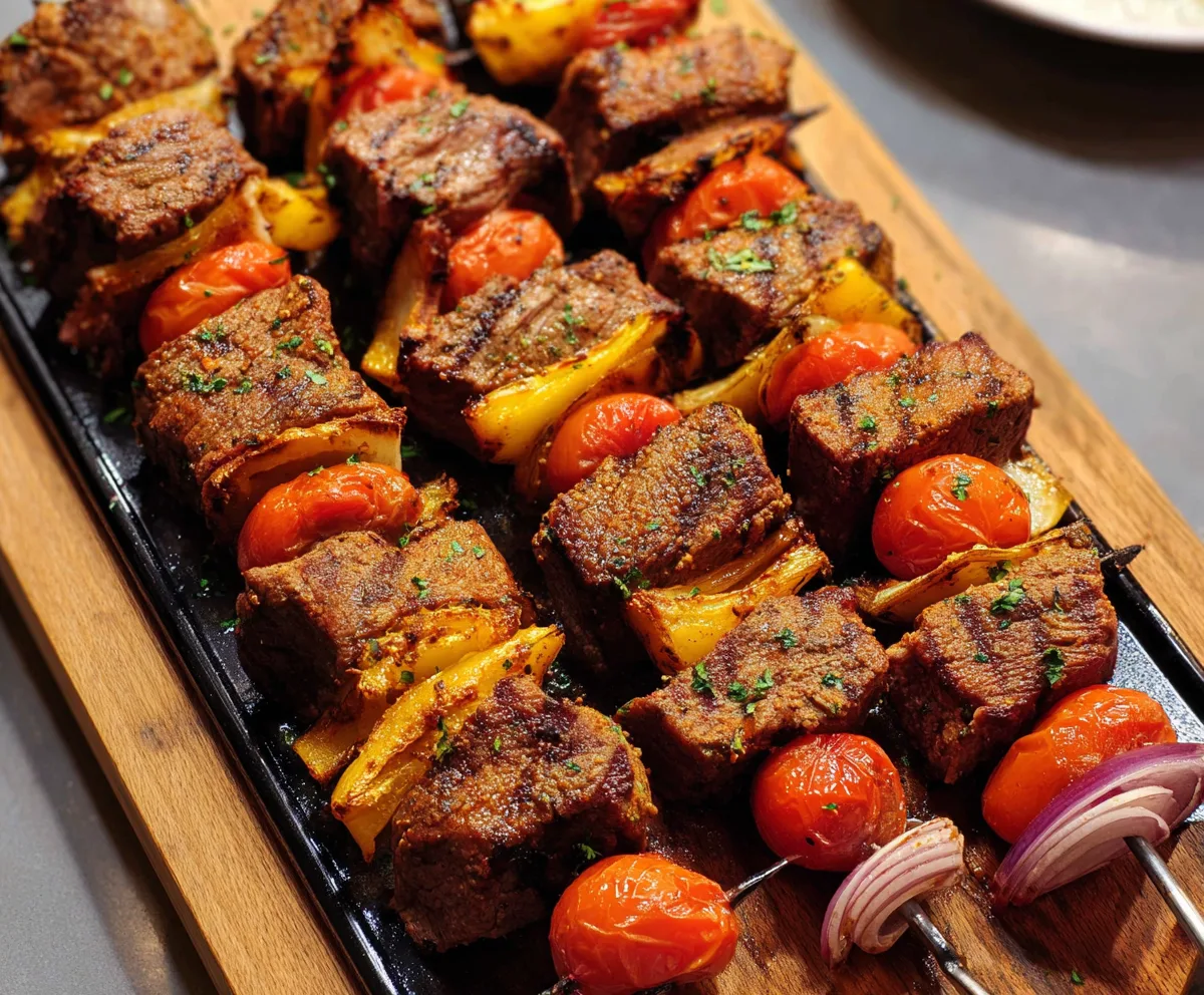 Easy Mediterranean Lemon Beef Kebabs