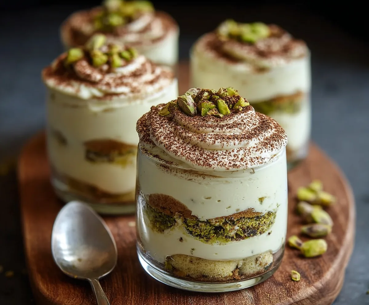 Easy Pistachio Tiramisu Cups
