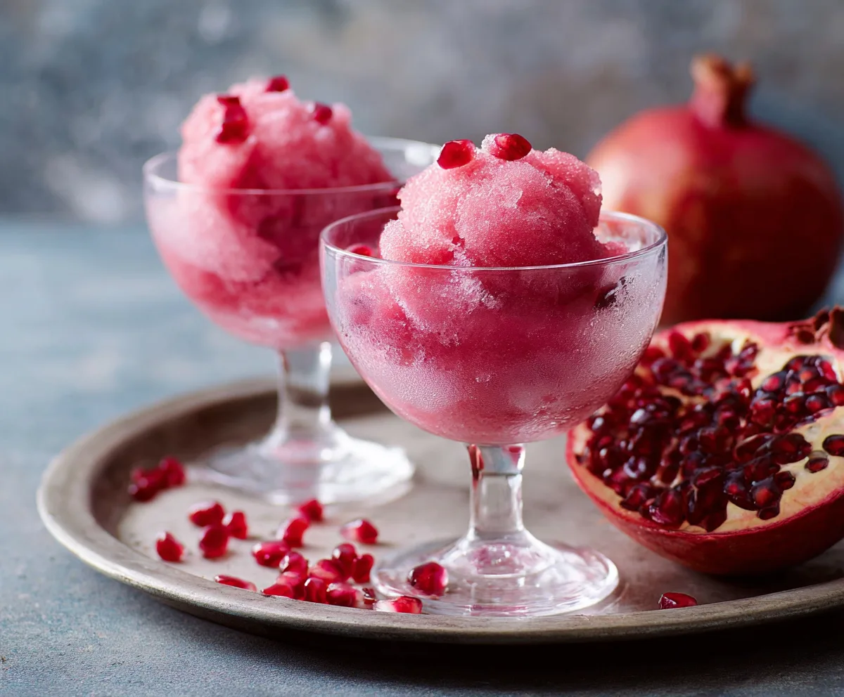 Refreshing Pomegranate Champagne Sorbet