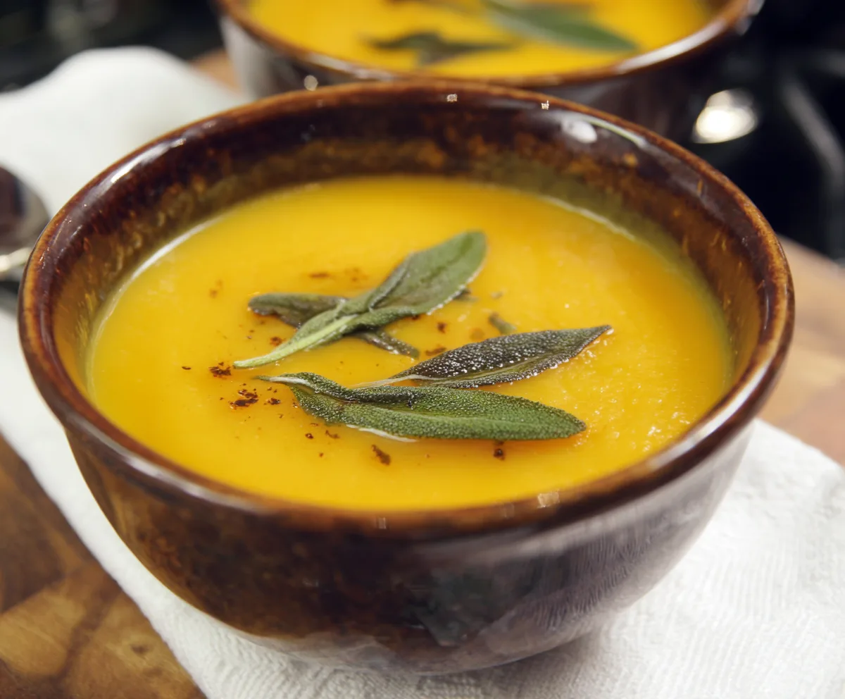 Easy Roasted Butternut Squash Soup with Sage
