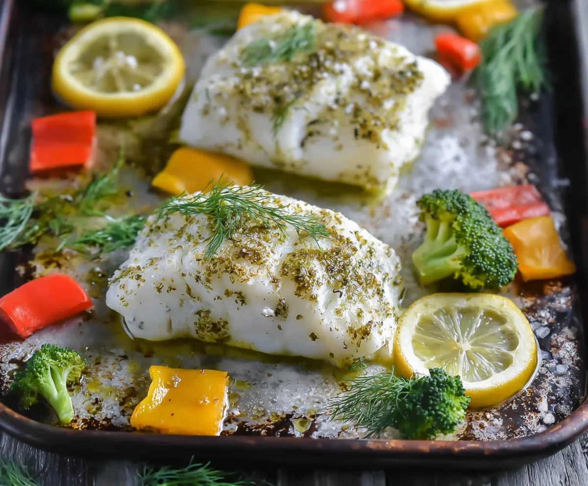 Easy Lemon Dill Cod Sheet Pan Dinner