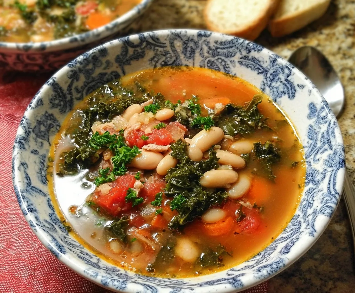 Easy White Bean Tuscan Soup with Kale