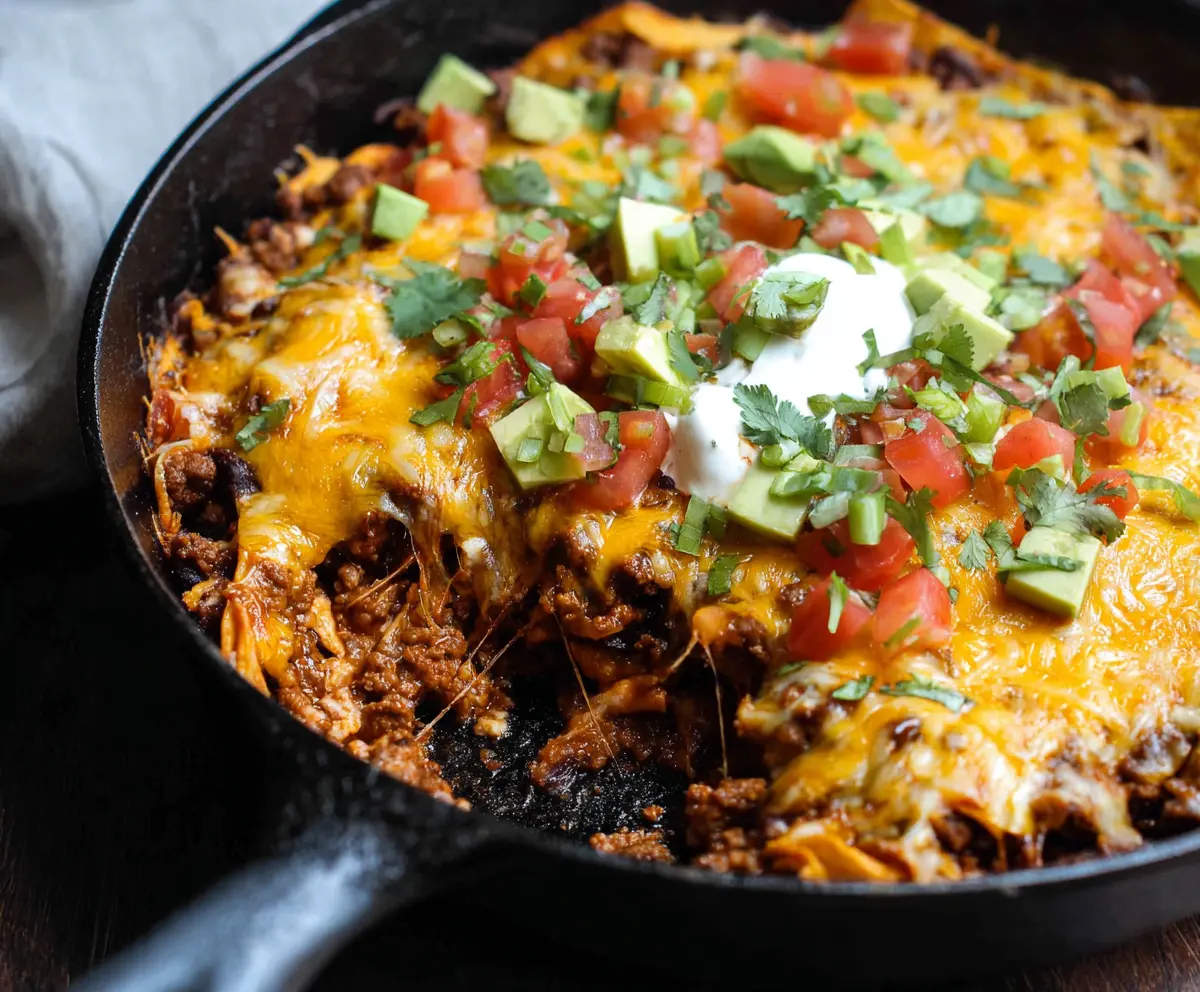 Easy Beef Enchilada Skillet