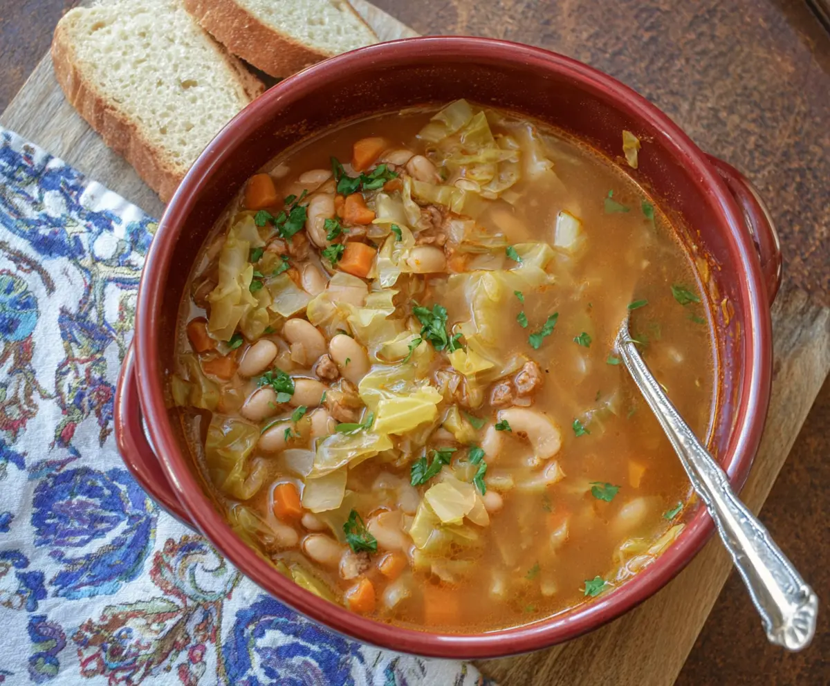 Easy Cabbage & White Bean Soup Recipe