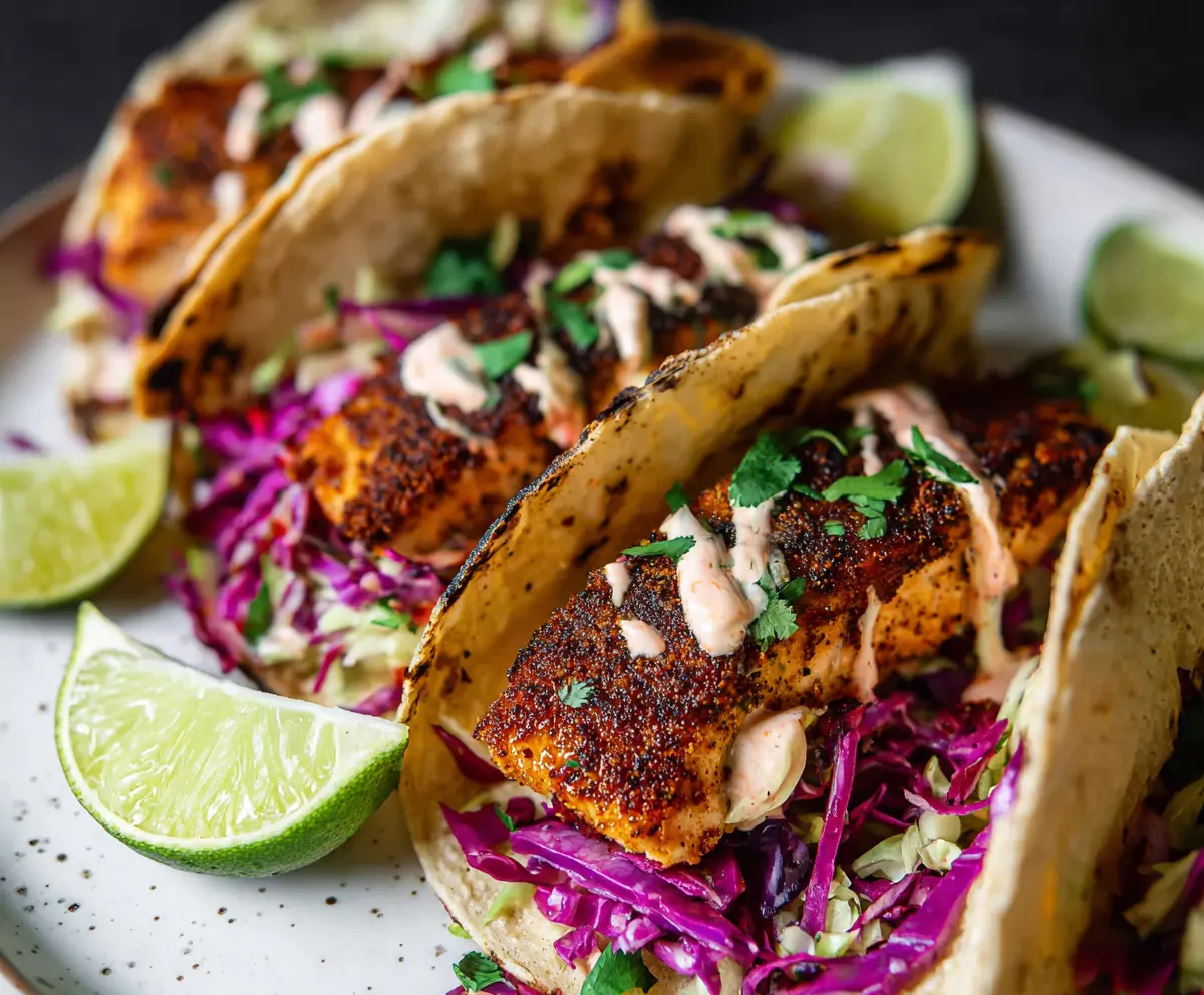 Easy Cajun Blackened Salmon Tacos
