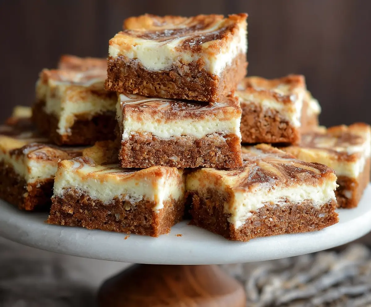Carrot Cake Cheesecake Swirl Bars