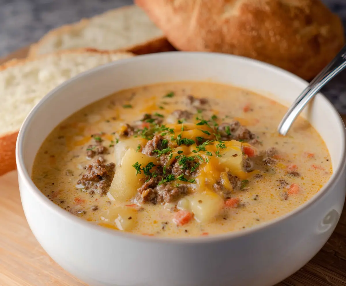 Easy Cheeseburger Soup Recipe