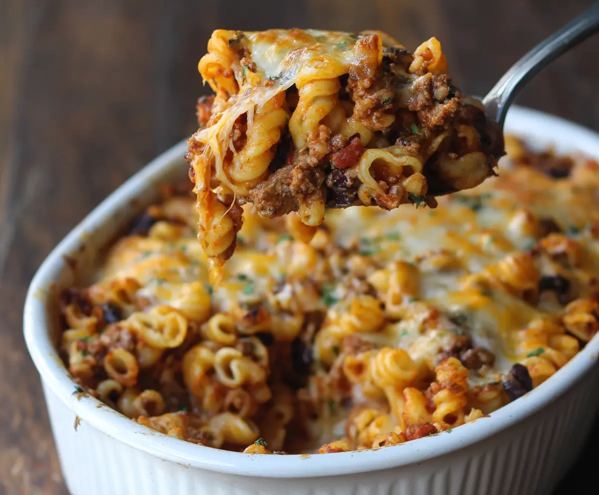 Easy Chili Mac and Cheese Bake