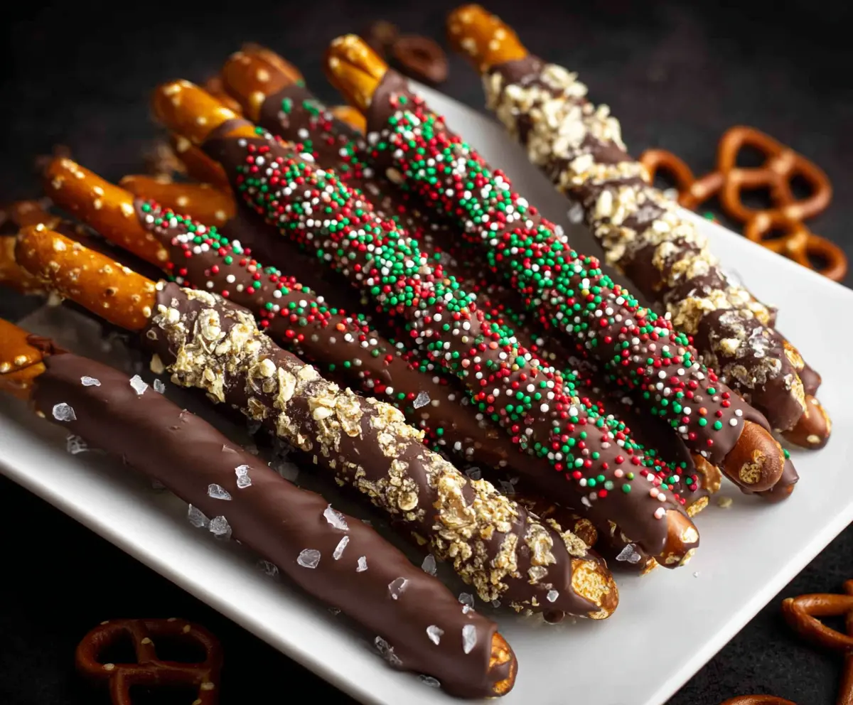 Easy Chocolate Pretzel Rods Treats