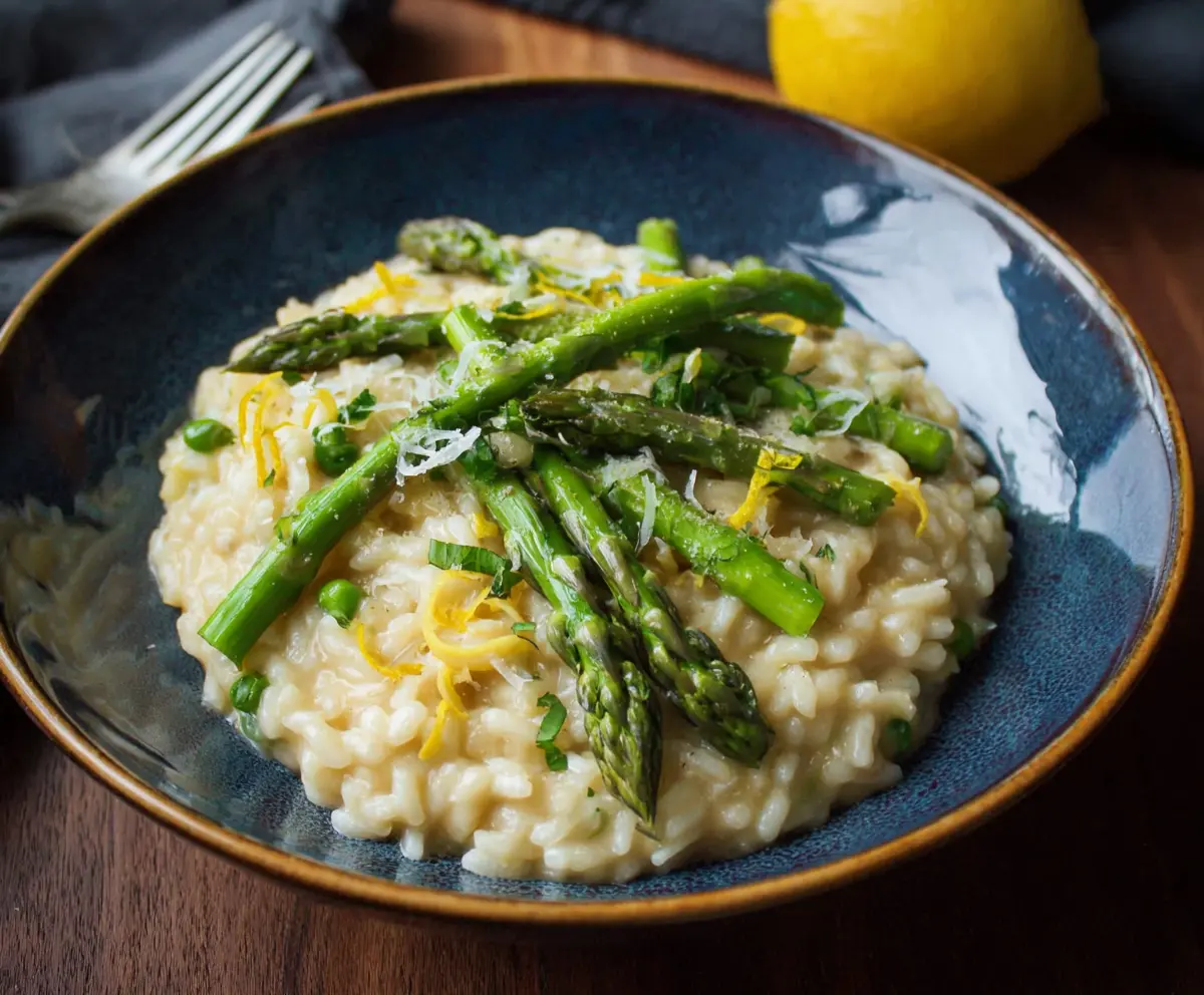 Creamy Lemon Asparagus Risotto Easy Recipe