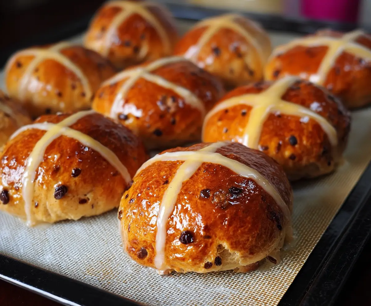 Hot Cross Buns with Orange Glaze
