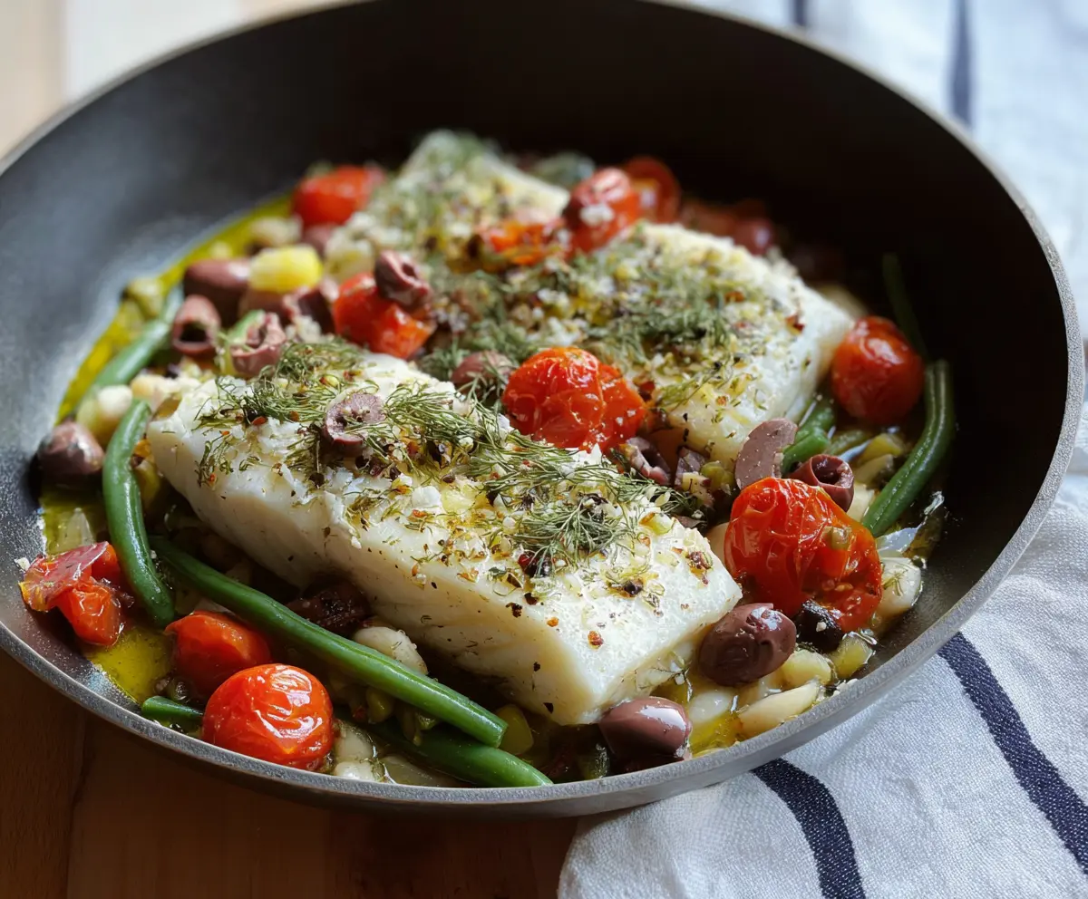 Easy Mediterranean Baked Halibut