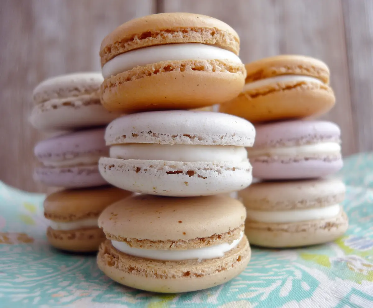 Pastel Macarons with Vanilla Buttercream