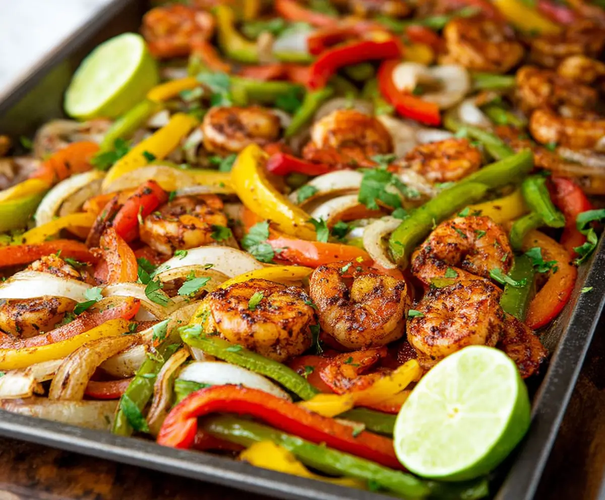 Easy Sheet Pan Shrimp Fajitas