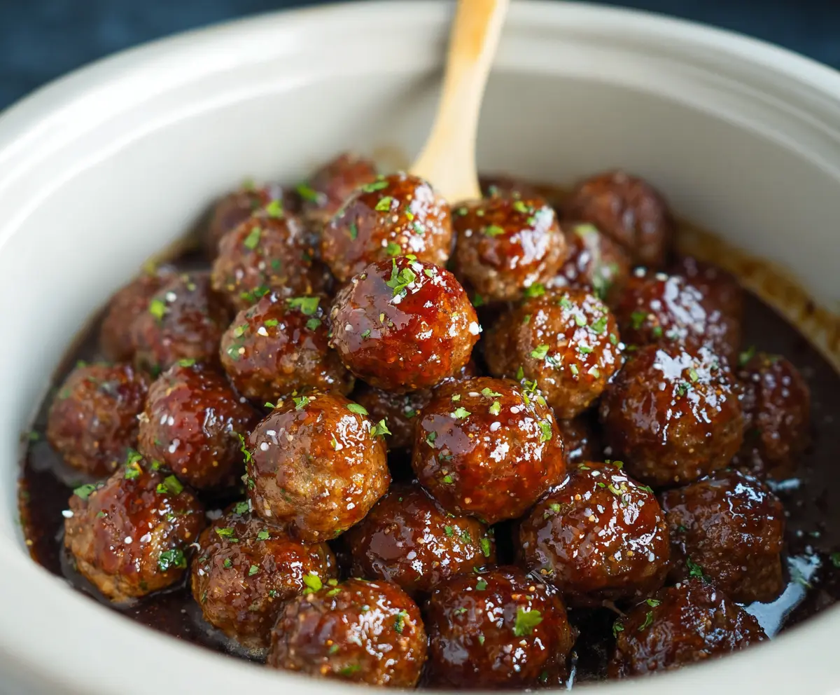 Easy Slow Cooker Honey Garlic Meatballs