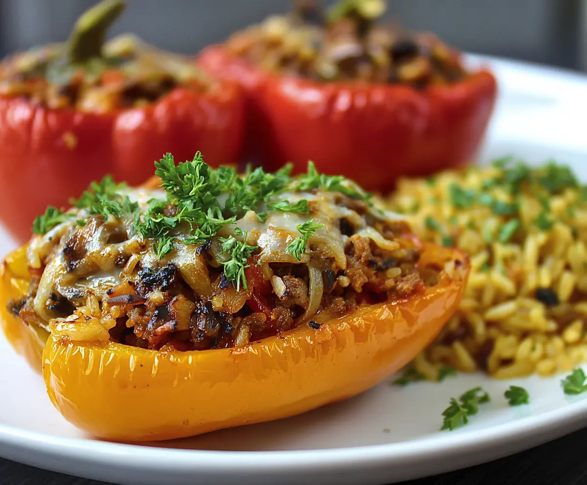 Easy Beef Stuffed Bell Peppers