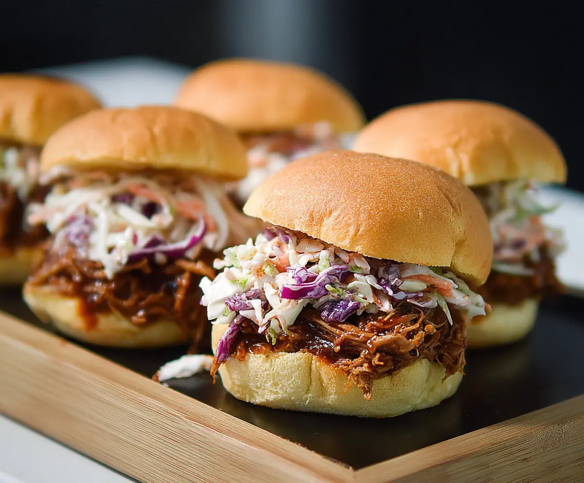 BBQ Pulled Pork Sliders with Coleslaw