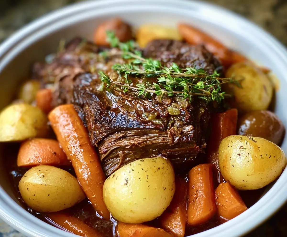 Easy Slow Cooker Pot Roast with Veggies