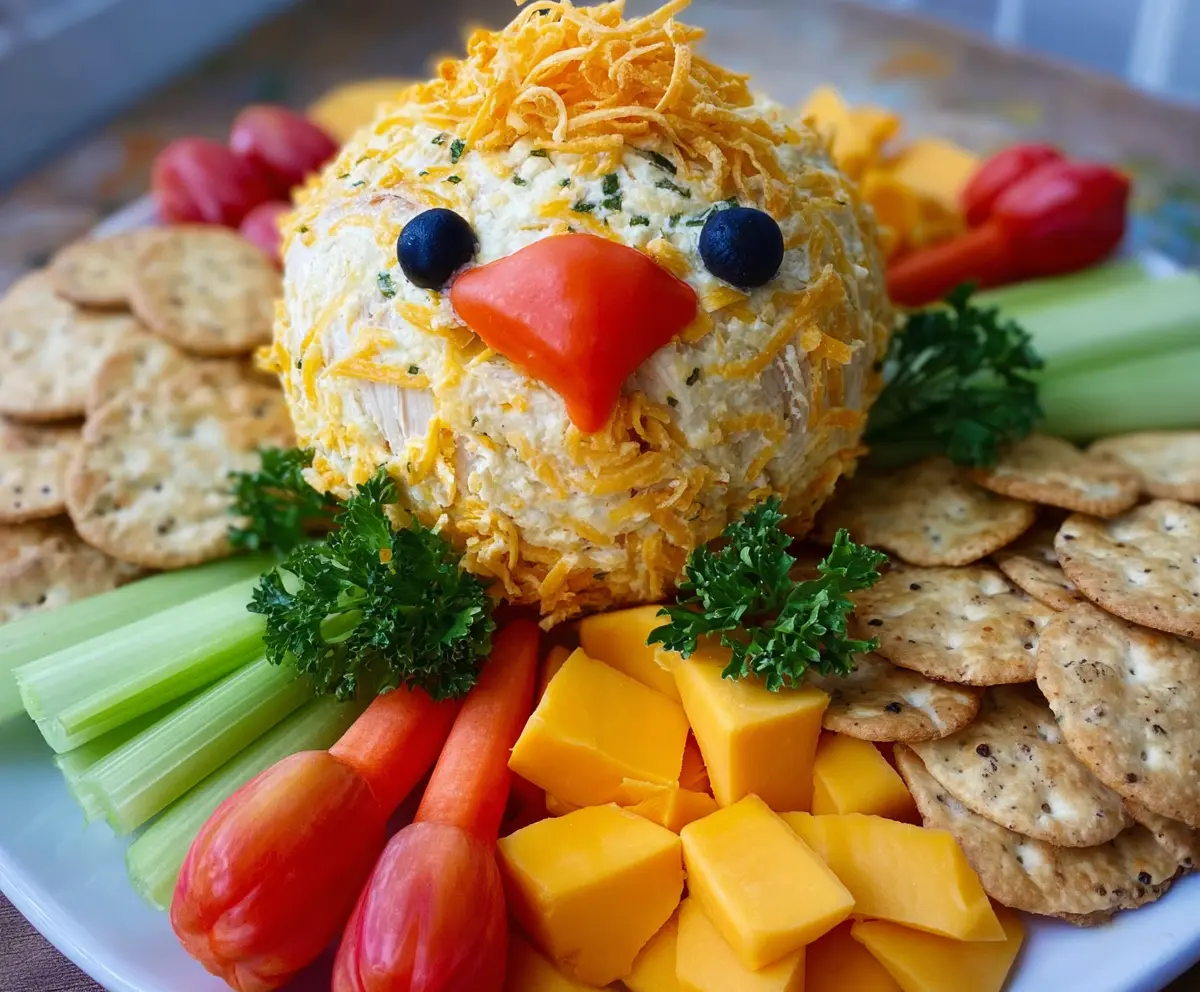 Spring Chick Cheeseball with Cheddar