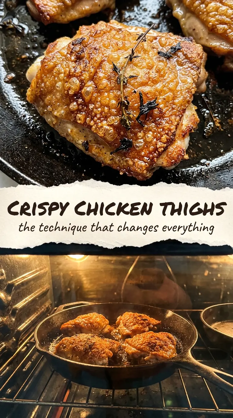 Crispy chicken thighs paprika garlic golden