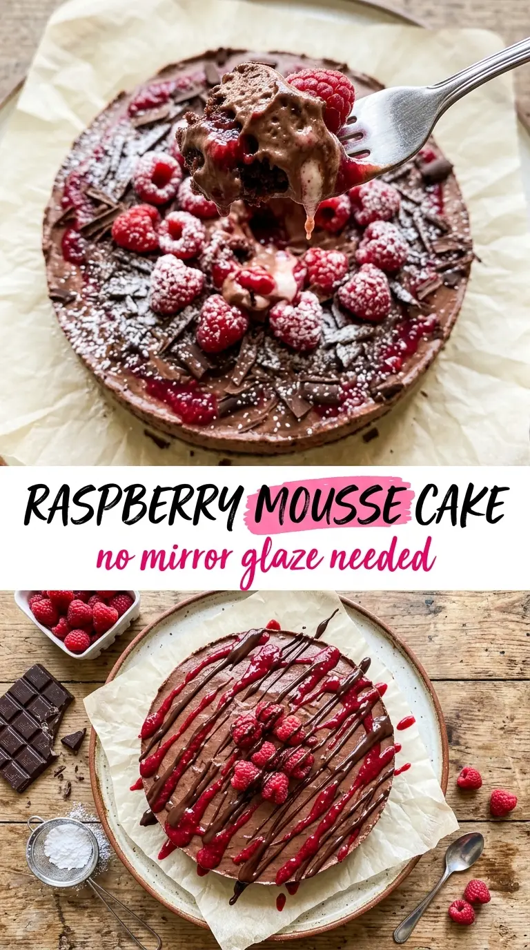 Chocolate Raspberry Mousse Cake layered creamy elegant