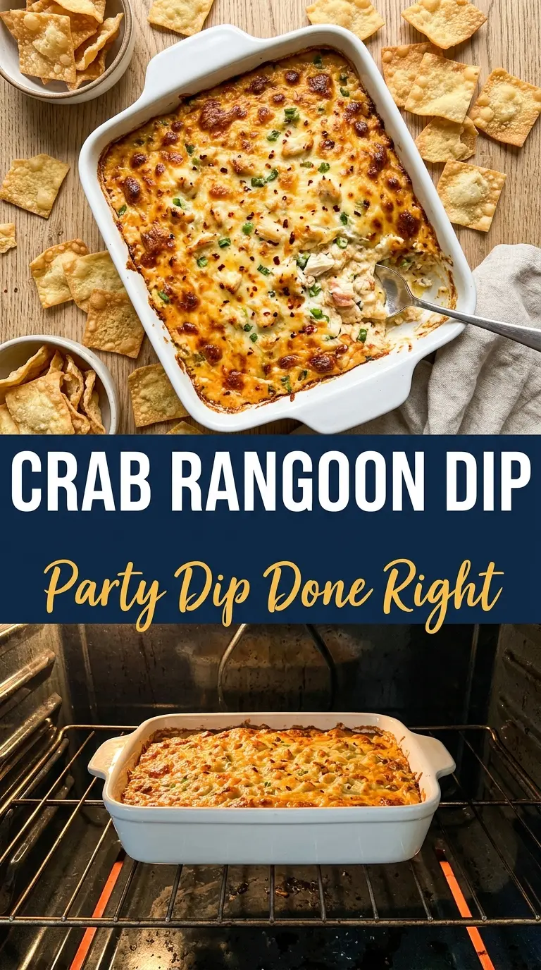 Easy Crab Rangoon Dip creamy bubbling golden