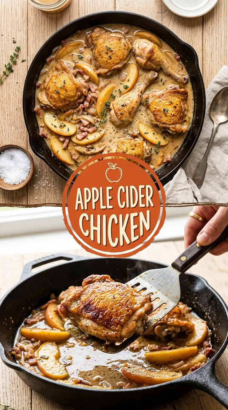 French Apple Cider Chicken golden chicken silky sauce