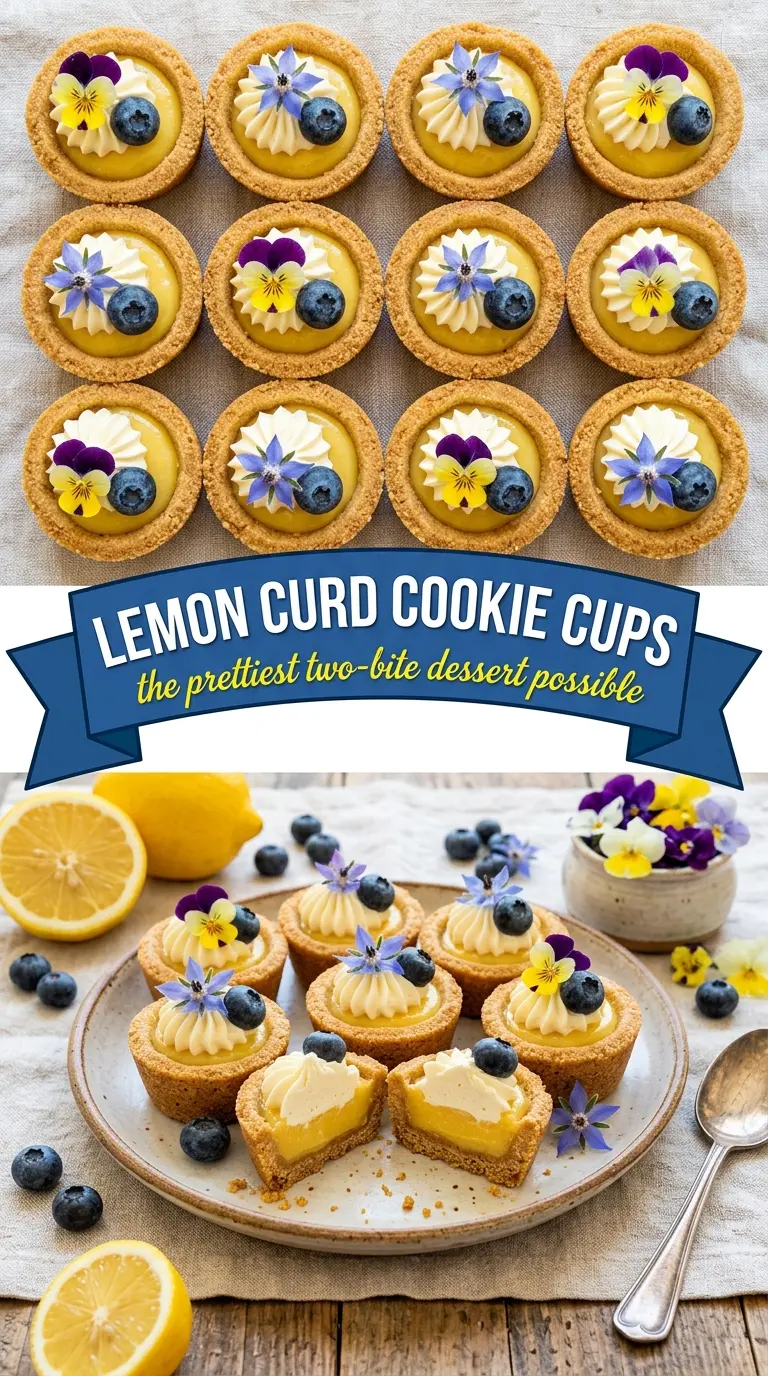 Lemon curd cookie cups bright creamy elegant