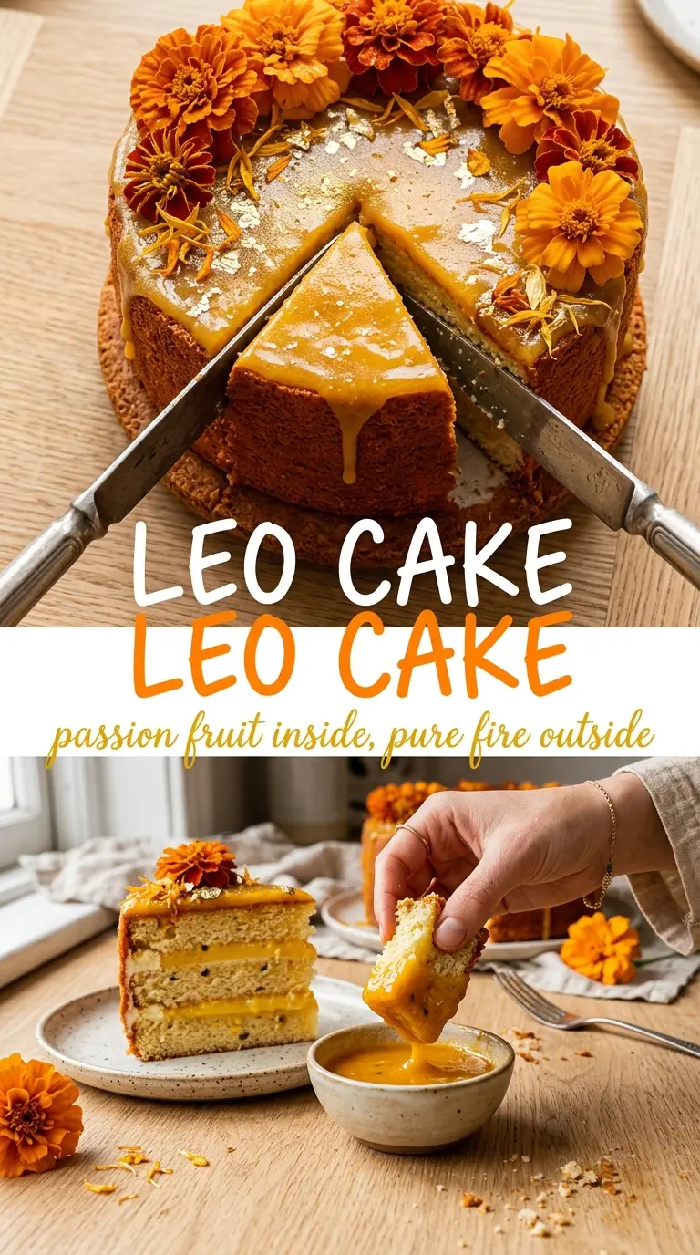 Leo Cake burnt orange gold tropical