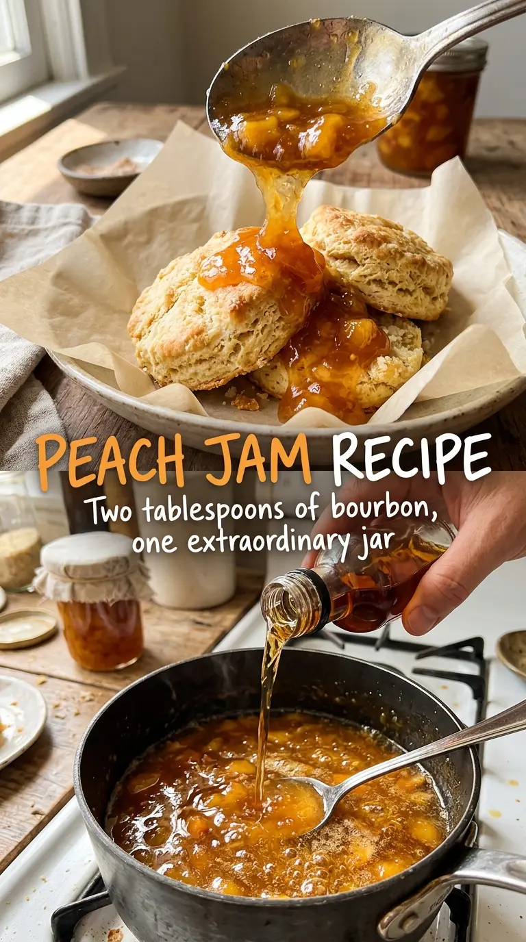 Peach bourbon jam glossy set warm-spiced